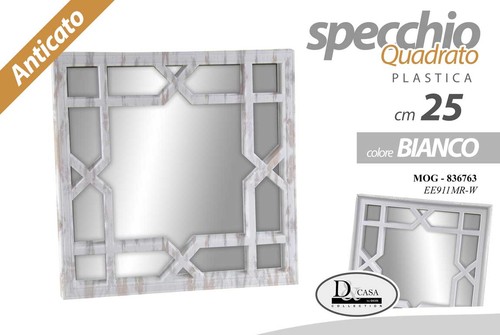 Specchio quadrato bianco - quadrato,