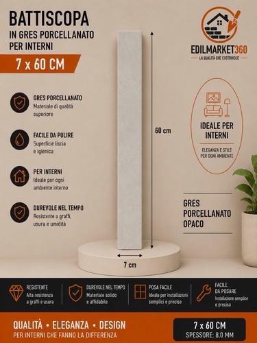 1pz battiscopa grigio - (60cm),