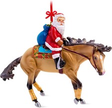 BREYER CAVALLI BABBO NATALE PURO ORNAMENTO PELLE DI CERVO QUARTO CAVALLO #700687