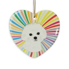 Ornamento A Cuore Maltese - Cucciolo In Ceramica