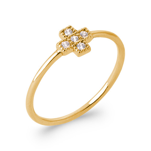 Anello croce incassato - anello,