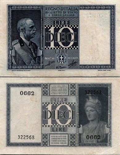 Italy lire 1939 - pick, 25c