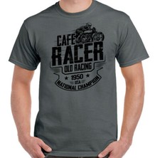 Biker T-Shirt Cafe Racer Vecchio Racing Uomo Moto Bicicletta Fan