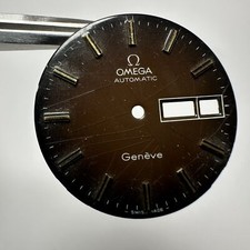 Omega Geneve Day Date Vignette brown rare dial vintage