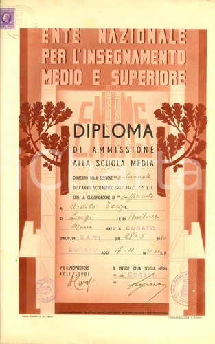 1941 corato ammissione - corato, (ba)