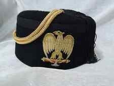 WW2 Italian Fascist High Leaders FEZ HAT Mussolini Summer Cap Merino Wool - Gold
