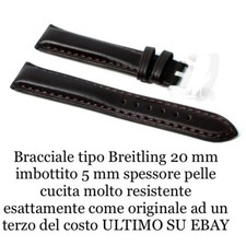 Cinturino Breitling Chronomat in Pelle Imbottito 5mm marrone 20mm Come Originale