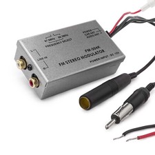 MODULATORE FM STEREO MP3 CAVO ANTENNA AUTORADIO RCA CINCH AUX ADATTATORE UNIVERS