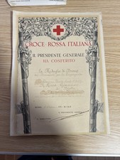 Croce Rossa Italiana grande diploma anni 30  originale