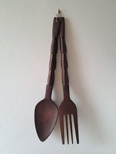 Grande XXL Forchetta Cucchiaio Legno Arredamento Agriturismo Rustico