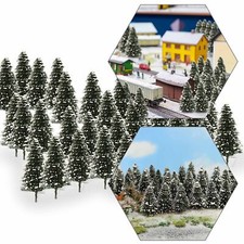 50pcs Model Snowy Pine Trees