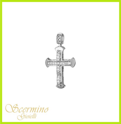 Pendente croce uomo oro bianco - pendente,