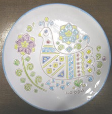 PIATTO n.5 DA APPENDERE CERAMICA LODDO -Dorgali Nuoro vintage 21,5 cm PAVONCELLA