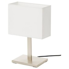 TOMELILLA Lampada da tavolo, nichelato/bianco, 36 cm