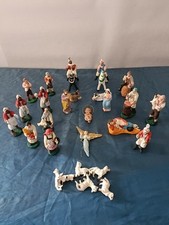 PERSONAGGI PRESEPE IN TERRACOTTA DIPINTI A MANO VINTAGE 