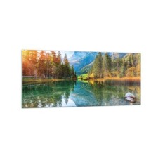 Quadro su Vetro 120x50cm Paesaggio montagne alba Stampe Immagini Moderni Murale