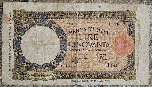 Italia lire 1939 lupetta - lire,