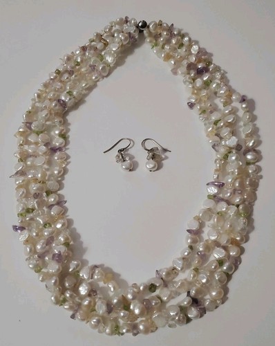 Collana perle pietre - di,