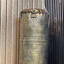 Sacco da boxe in pelle goffrata Crocdile, borsa pesante di lusso, sacco da boxe - non riempito