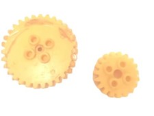 N  2 PEZZI SPECIALI  RUOTE DENTATE DINAMIC ITALOCREMONA PLASTIC  CITY  ANNI 60  