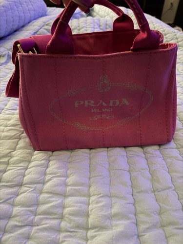 Borsa prada canapa rosa logo - rosa,