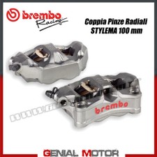 Coppia Pinze Freno Radiali Brembo Racing STYLEMA SX DX Interass 100 mm + Past