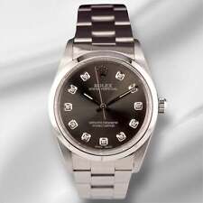 Rolex 34mm Oyster Perpetual Grigio Diamante Dial Acciaio Inox Orologio 14000