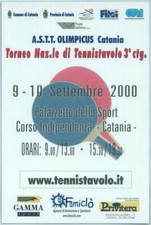 67902 - ITALIA - STORIA POSTALE - CARTOLINA EVENTO Francobollo: Ping Pong 2000 CATANIA