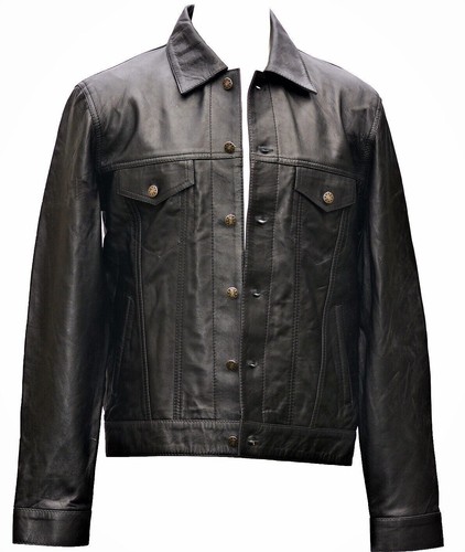 Giacca pelle nera western - giacca,