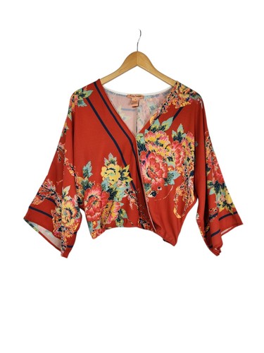 Kimono floreale pomodoro