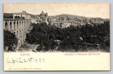 c1903 Viadotto e Panorama di Ariccia Lazio Italia Cartolina ANTICA