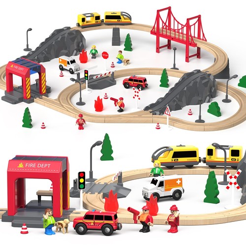 Trenino legno fagioli - trenino, di
