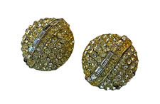 Spettacolari orecchini vintage firmati CORO  anni '60 PAVE DI SWAROVSKI