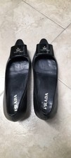 PRADA SCARPA DONNA PELLE NERA 38 DECOLTE' CON TACCO 4,5 - COME NUOVE - ORIGINALI