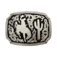 37943 Fibbia cintura western country cowboy Nocona rettangolare cavallo cactus