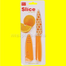 Coltello decorato arancia lama smaltata con disegni spelucchino by DCI INVOTIS