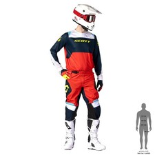 PANTALONI PANT MOTO CROSS ENDURO SCOTT EVO RACE BLU RED ROSSO