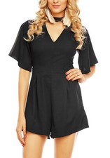 Combinaison courte femme, col