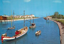 Cartolina Casal Borsetti Ravenna Porto Canale peschereccio barca