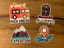 4 adesivi campeggio camper