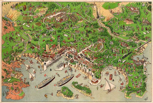 Mappa turistica pittorica - , di