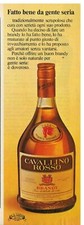 PUBBLICITA' ORIGINALE VINTAGE ANNI 70 - CAVALLINO ROSSO BRANDY DEL PIEMONTE