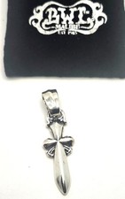 Ciondolo croce sciabola sterling in pelle da parete BWL Bill
