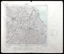 1970ca * Manifesto, Poster Originale "Forlì - Cartina Geografica Vecchia Mappa "