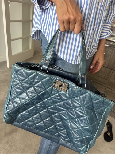 Borsa tote blu verde - borsa,