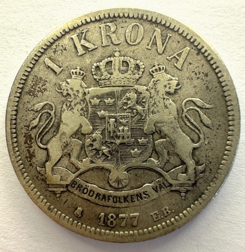 1877 oscar svezia moneta - oscar,
