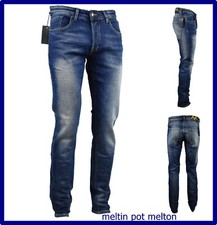 jeans meltin pot uomo melton slim fit regular elasticizzato blu w31 w32 w36 w38
