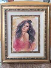 OLIO SU TELA DI ANGELO BATTI FIGURA DI DONNA COMPLETO DI CORNICE 