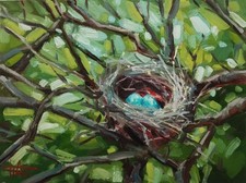 Dipinto ad olio originale Nido