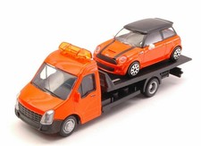 BURAGO, Camion dépanneuse avec MINI COOPER S orange, échelle 1/43, BUR31405